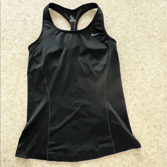 Black Nike dri-fit athletic sports racer back tank - Picture 1 of 5